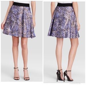 Nic + Zoe multi colored A- lined skirt